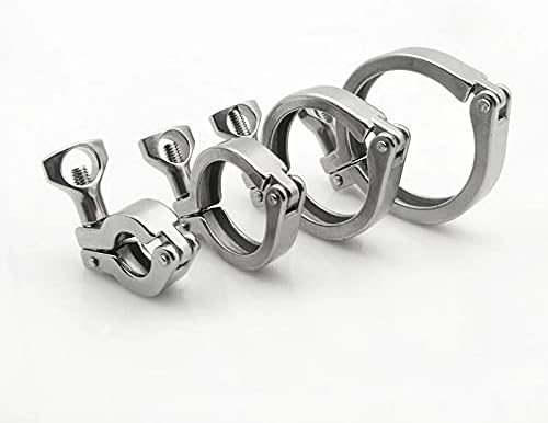 Miniatura 2 de Beduan Abrazadera sanitaria de 2 pulgadas, 304 de acero inoxidable de un solo pasador resistente tri abrazadera trébol con tuerca de ala para virola