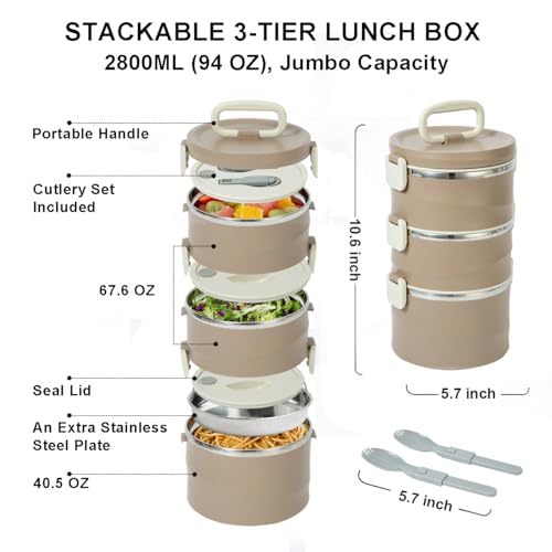 Lille Home Lillehome Stackable Stainless Steel Thermal Bento Lunch Box thumb #2