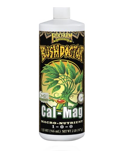 FoxFarm BushDoctor Cal-Mag - Liquid Calcium & Magnesium Supplement, Prevents Blossom End Rot & Tip Burn - Formula with 3% Calcium, 0.9% Magnesium for Gardening- NPK 1-0-0 (Quart)