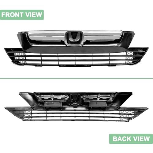 MATMACRO Upper Lower Bumper Grille Compatible for 2007 2008 2009 Honda CRV Glossy Black Mesh Grill by MATMACRO - Image 3