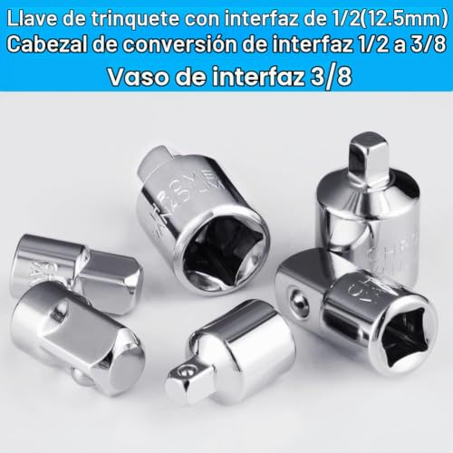 Miniatura 6 de Flintronic 6 Piezas Adaptadores Para Llave, Adaptador Para Llave De Carraca, Adaptador De Tuerca Para Taladro O Atornillador Inalámbrico,Juego De Puntas Para Destornillador Inalámbrico