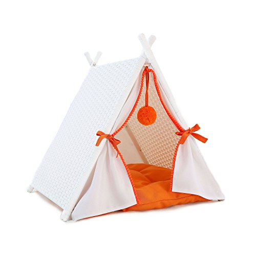 Azure Sky P515 Cat House Tower Rattan Furniture Tent, White