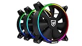Controladora rgb Nfortec Oberon Combo Ventiladores argb para Torre de pc con ciclos de iluminación RGB y bajo Nivel sonoro (Incluye una controladora RGB Compatible y Tres Ventiladores).