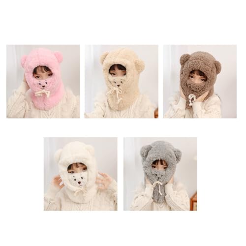 Kids Winter Hats Balaclava,3 in 1 Warm Plush Scarf Hat Warm Face Cover Neck Warmer Ear Warmer Windproof2