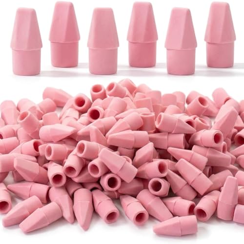 Image of Mr. Pen- Pencil Top Erasers, 120 Pack, Pink, Latex-Free | No-Smudge Cap Pencil Erasers for Precise Erasing, Kids, Teachers, Studying Supplies