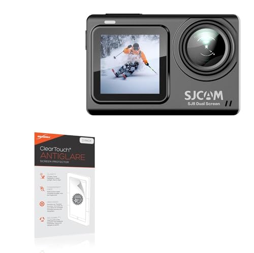 BoxWave Screen Protector Compatible with SJCam SK8 Dual Screen - ClearTouch Anti-Glare (2-Pack), Anti-Fingerprint Matte Film Skin