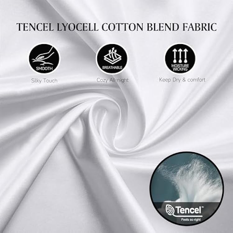 Beautyrest White Feather Down Mattress Pad King Size - 233 Thread Count Tencel/Cotton Blend Featherbed Cover with Elasticized Anchor Bands Mattress Pad