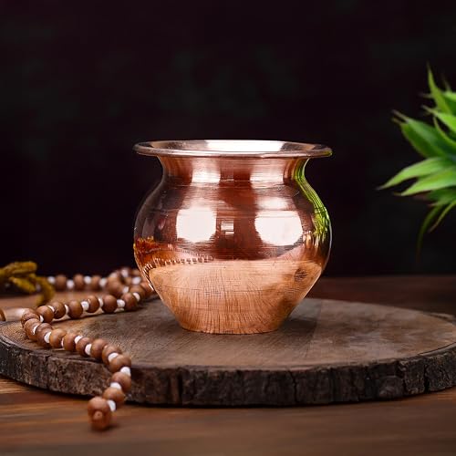 Small Size Shubh Copper Lota Pure Copper Kalash Lota with Matka S...