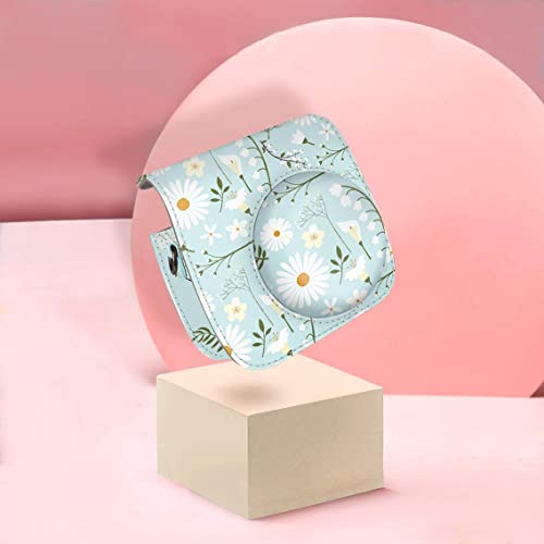 Elvam Case Compatible With Fujifilm Mini 11 Mini 9 Mini 8 Mini 8+ Instant Camera - Blue Flower #TOP5
