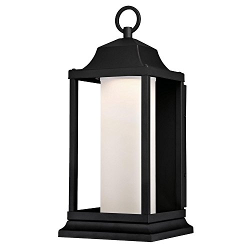 Westinghouse Lighting 6347200 Honey Brook One-Light LED Outdoor Wall Fixture with Frosted Glass, Textured Black Finish
