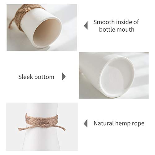 Ceramic Vase Set Of 2 For Home Decor - Modern Elegant Home Decorative Flower Vases - Handmade Black And White Decorative Flower Vases For Living Room, Bathroom, Office, Mantel, Wedding #TOP2