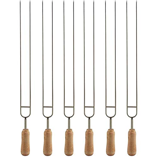 HNGM Brochetas Barbacoa 6 unids Acero en Forma de U Barbacoa Barbacoa Basquismo Blanco Aguja Barbacoa Pinchos Pinchos Metal Paño Doble Puertas Herramientas BBQ