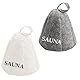 Sugeru 2 Stück Filz-Saunahut,Ideales Sauna Hut für Damen und Herren,Gute Qualität Saunamütze,Paar Sauna Zubehör,Sauna Mütze,Saunahut Filz,für Saunaliebhaber ein Wellness Erlebnis (S)