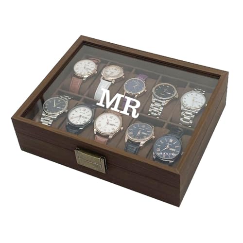 MFCHICIFY Regalo personalizado para hombres, día del padre, almacenamiento de relojes personalizado, caja de reloj grabada personalizada para hombres, caja de reloj, regalo personalizado para él y