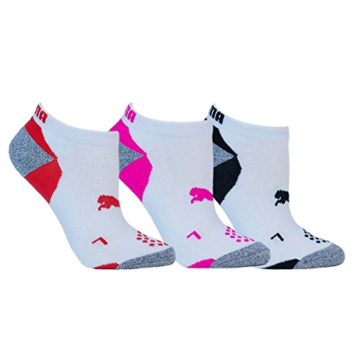 PUMA Golf 2017 Women's Pounce Low Cut Socks (3 Pair, White-White Rose, Size 5-10)