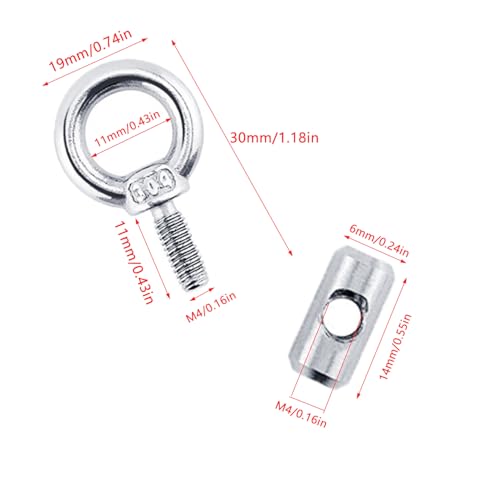 UtySty 5 Pack Vehicle Awning Hook Rings 304 Stainless Steel Roller Track Mount Sliding Stopper for RV Awning Pipe Rail Trailer SUV Camper 5th Wheel Caravan Camping String Light Rope Lights Shade Cloth - Thumbnail 2