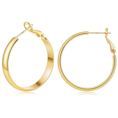 Image of Gacimy Gold Hoop Earrings for Women with 925 Sterling Silver Post
