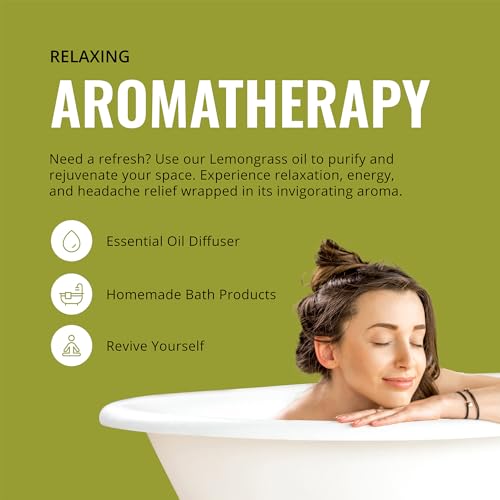 Lemongrass Essential Oil 16 oz (473 ml) for Diffusers, Home Care, Candles, Hair, Lemon Grass Spray