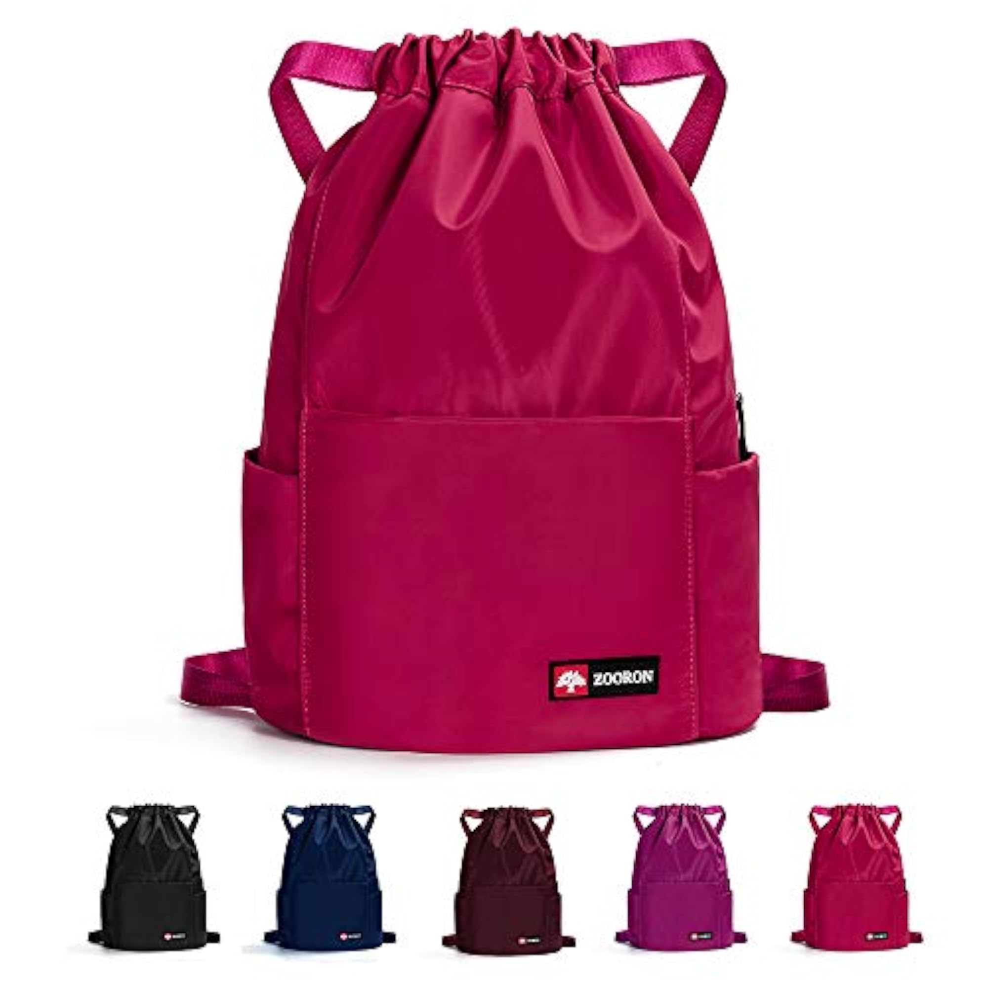 Waterproof Drawstring Gym Backpack Bag, A05-rose
