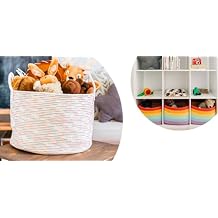 Set of 3 Cute Storage Baskets + Extra Large Basket - RAINBOW