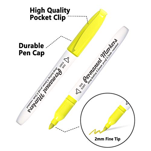 Lelix 30 Colors Permanent Markers, Fine Point, Assorted Colors, Works On Plastic,Wood,Stone,Metal And Glass For Kids Adult Coloring Doodling Marking #TOP3