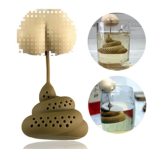 Infusor de chá presente para os amantes de chá, infusor de silicone de elefante branco, para chá solto, divertido suporte para sacos de chá para o Natal, adultos, filtro de chá em forma de excrementos