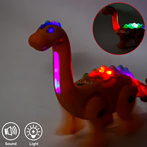 Zest 4 Toyz Battery Operated Walking Dinosaur Musical Toys for Kids Electronic Pet Dino with Real Voice and Colorful LED Lights (Long Neck Dinosaur, Random Colour) - Image 6