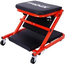 Foldable Mechanic Creeper Seat, 36" Professional Auto Repair Creeper with 300lb Capacity, 2-in-1 Z Creeper Seat Low Profile Creeper Rolling Shop Seat with 6 Casters for Garage & Workshop Red