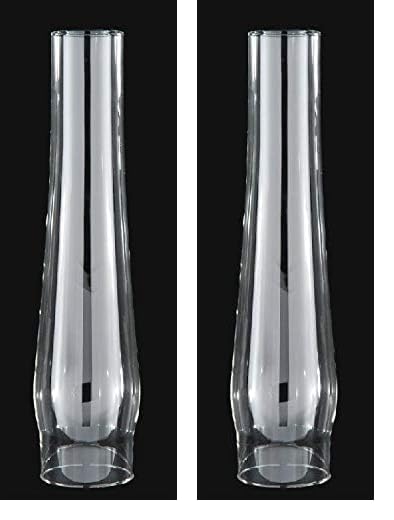 B&P Lamp Supply 2 5/8 Inch by 12 1/2 Inch Clear Glass Heelless Chimney
