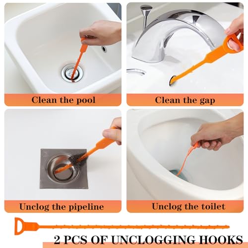 VVQWCY 5 Stück Abflussbürste, Rohrreinigungsspirale Schlauchbürste, Rohrbürste Lang Abflussreiniger Bürste für Rohre Schmales Abflussloch