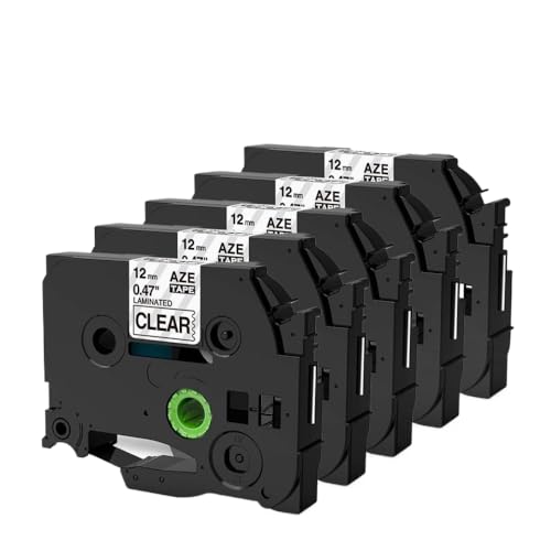 3 �` 20 �p�b�N TZE231 ���x���e�[�v 12mm ���~�l�[�g���n�ɔ� PTH110 PTD210 P710BT E110V ���x���v�����^�[�ƌ݊�������(5PK Black on Clear)