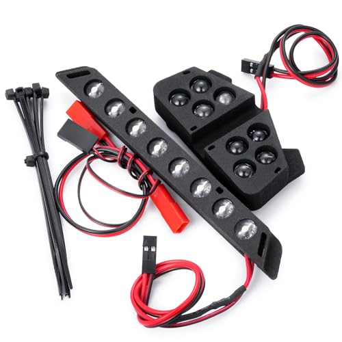 WEFEINO Nylon RC Front & Rear LED Light Kits Headlight Taillight Upgrade Parts for 1/8 Tra-xxas Maxx Slash 6S 4X4 RC Car Buggy
