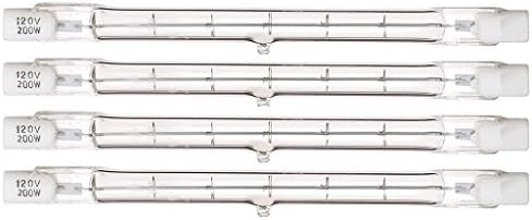 KOR 200W T3 R7S Base Double-Ended Halogen Bulbs, 118mm J Type, 4 Pack