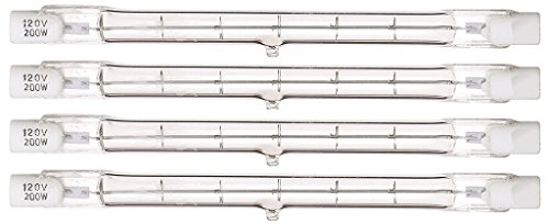 KOR (Pack of 4) Halogen Double Ended J Type 118 mm (4.64 Inches) 120 Volt R7S Base T3/118mm (200)