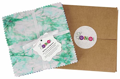 Soimoi Precut 10-inch Aaian Batik Prints Cotton Fabric Bundle Quilting Squares Charm Pack DIY Patchwork Sewing Craft- Sea Green & Blues - Image 4