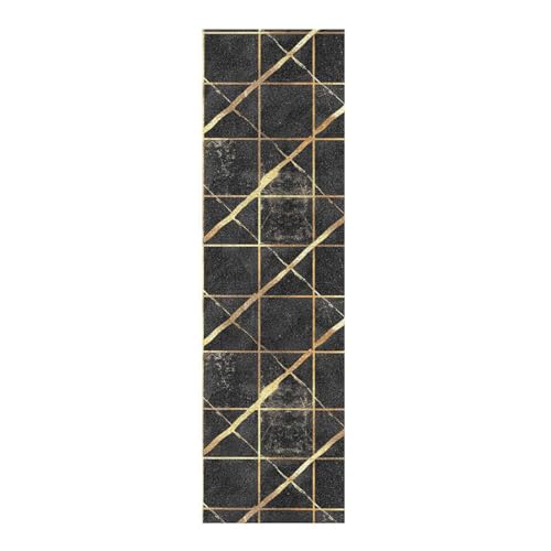 EtherSpher Skateboard-Griptape Geometrisch Schwarz-Gold, 83 x 22,9 cm