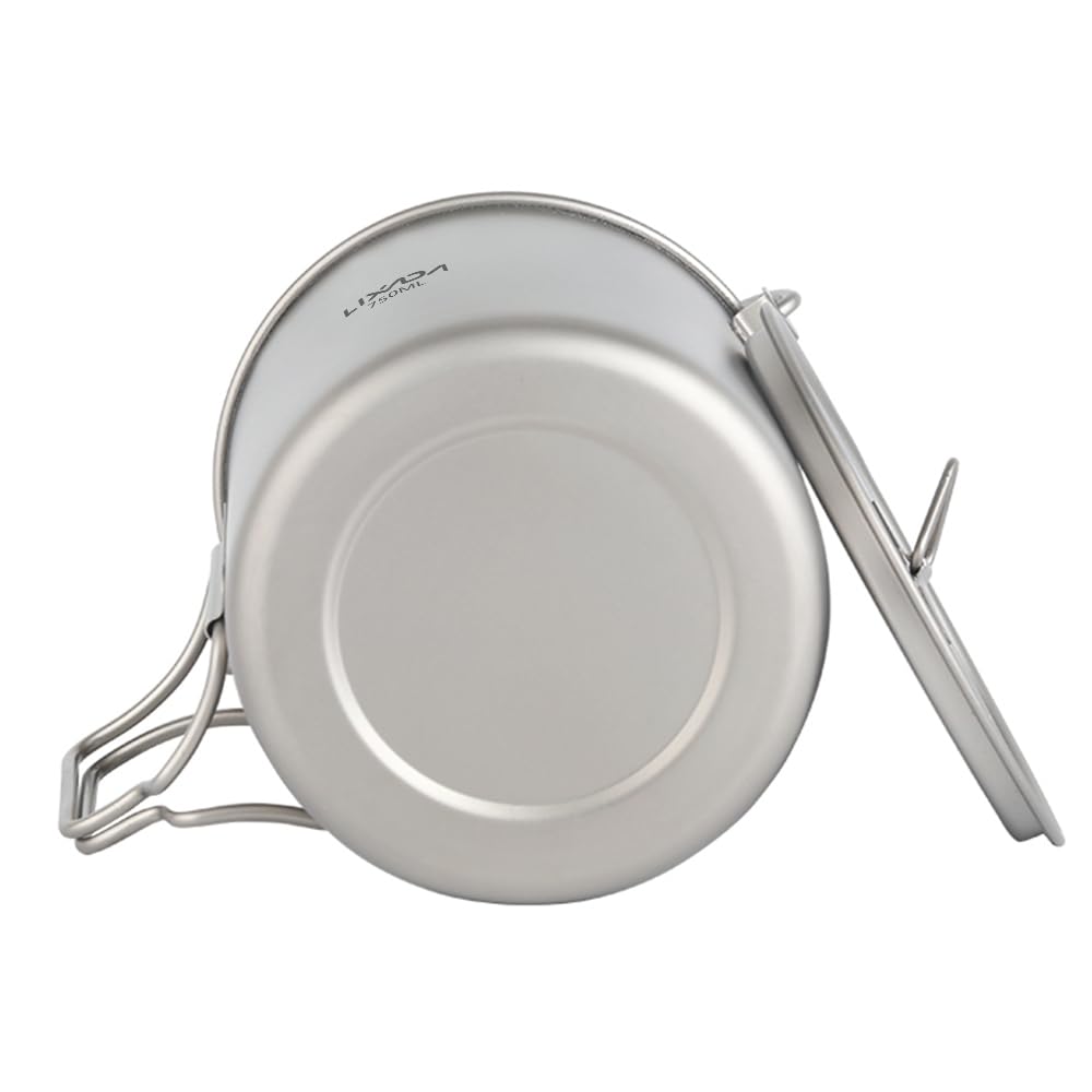 Walmeck Bouteille d'eau en Titane 1L avec Tasse d'eau de 750ml, Bouteille de Sport étanche pour Le Camping en Plein Air, la Randonnée et la Randonnée