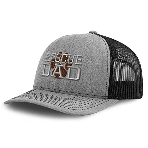 Richardson Trucker Hat Rescue Dad Dogs Cats A Embroidery Polyester Baseball Cap Snapback Heather Grey Black #TOP4