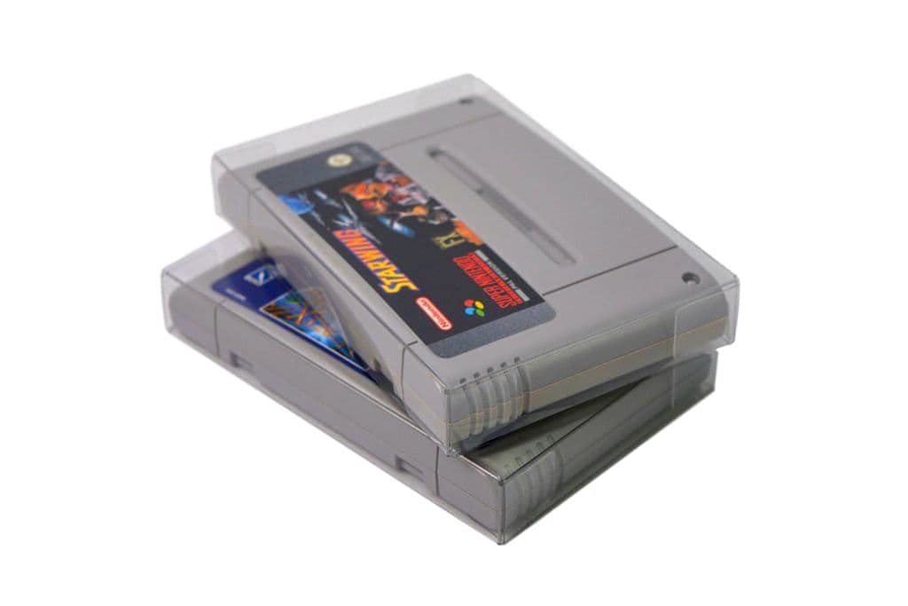 Link-e : 10 X Boitier de protection plastique pour cartouche de jeu compatible avec console Super Nintendo, SNES, Super Famicom