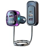 OHITEC Bluetooth FM Transmitter for Car, Hands-Free Calls, HD Sound Quality 5.3, 5V3.1A Fast Charging, U Disk Music Playback, Support 5 Devices Charging at The Same time (CS6)