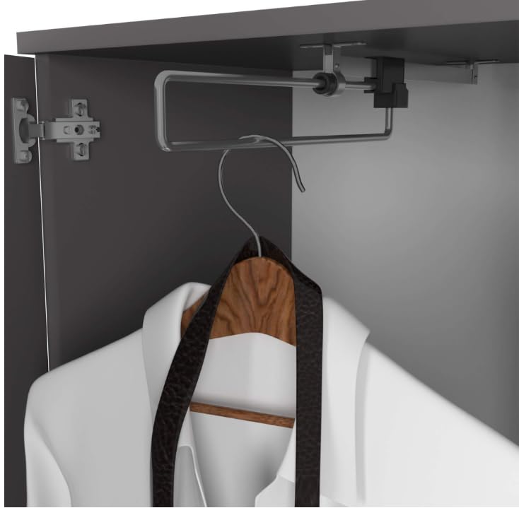 BDW Entro Set di Guardaroba da Ingresso con Armadietto a Specchio, 95 x 183 x 35 cm, Scarpiera, Appendiabiti, Sala, (Grigio)
