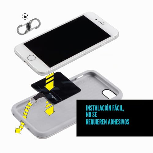 Anclaje para teléfono celular anticaídas con cordón de liberación rápida negro 4