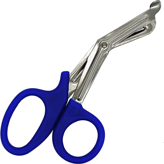 Utility Scissors with Plastic Handle, Stainless Steel Home, Office, Crafts, Nurses, First Aid, EMT Trauma Shears (Blue, 15CM)