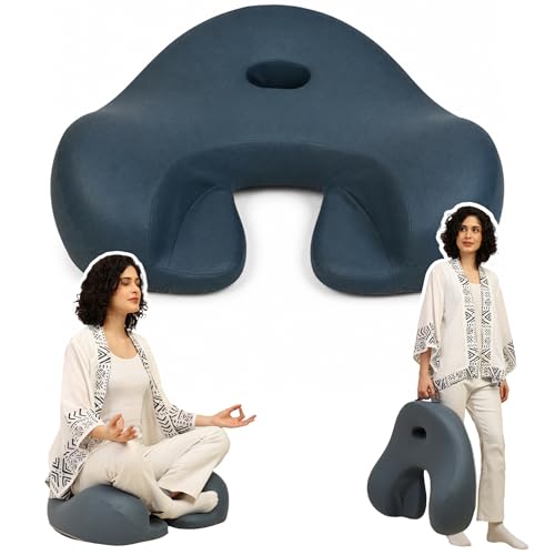 Ergonomic Meditation Cushion with Foot Rest & Carry Strap – Large Floor Cushion for Adults – Meditation Seat & Yoga Cushion for Mindfulness, Sound Healing & Reiki by Yogatein - Used condition - US$72.15