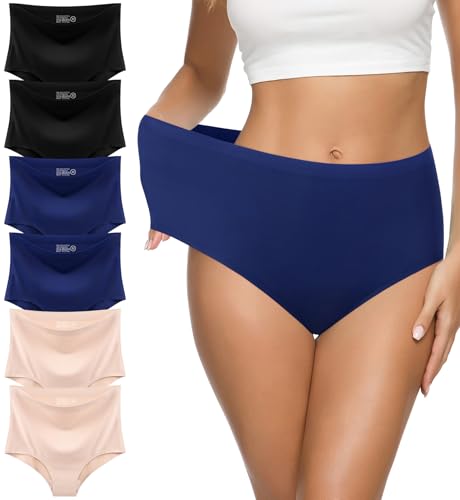 Image of Eiggam Women's Cotton Bikini Panties,High-Cut Full Coverage Stretch Cool Underwear for Women