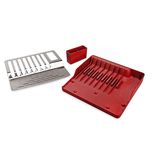 Escorredor de Pratos Minimal, 36,8 x 35,35 x 9,8 cm, Vermelho, Brinox