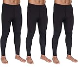 3-Pack: Men's Thermal Underwear Pants Set Warm Long Johns Compression Underpants Leggings Training Tights Active Clothing - Set 2, Large