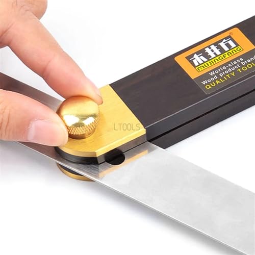 Regla ajustable de ángulo de madera con mango de ébano miniatura 6