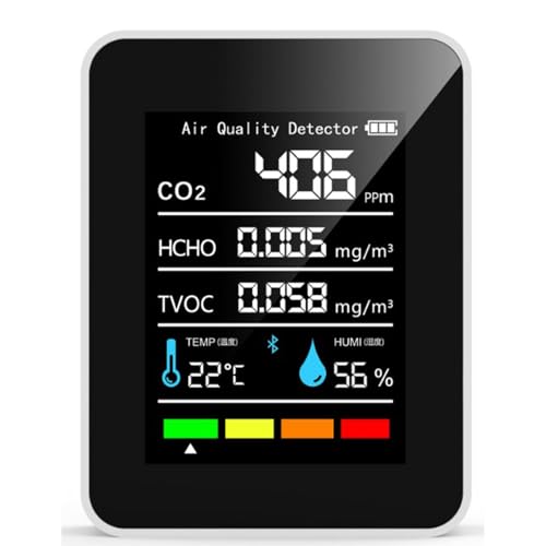 Qcwwy Detector de CO2, Medidor de Calidad del Aire, Detección de Precisión, Actualización de 1 Segundo, Monitor de CO2, Pantalla LED, Detectores de Dióxido de Carbono para Viajes,
