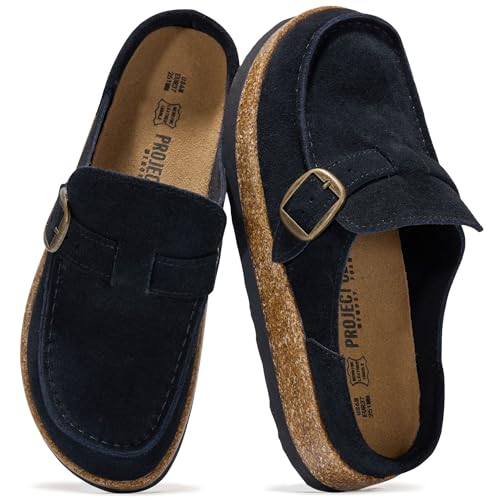 Image of Project Cloud 100% Genuine Leather Moccasin-Style Clogs for Women - Memory Foam and Water Resistant Mules Slip-on - Non-Slip and Durable Clogs Casual Shoes for Women Footwear